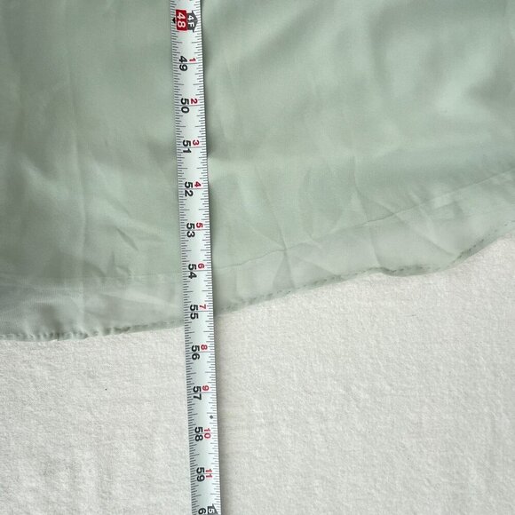 Joanna August Light Mint Green Halter Maxi Gown Dress Waist Tie Chiffon Size S - Picture 9 of 10